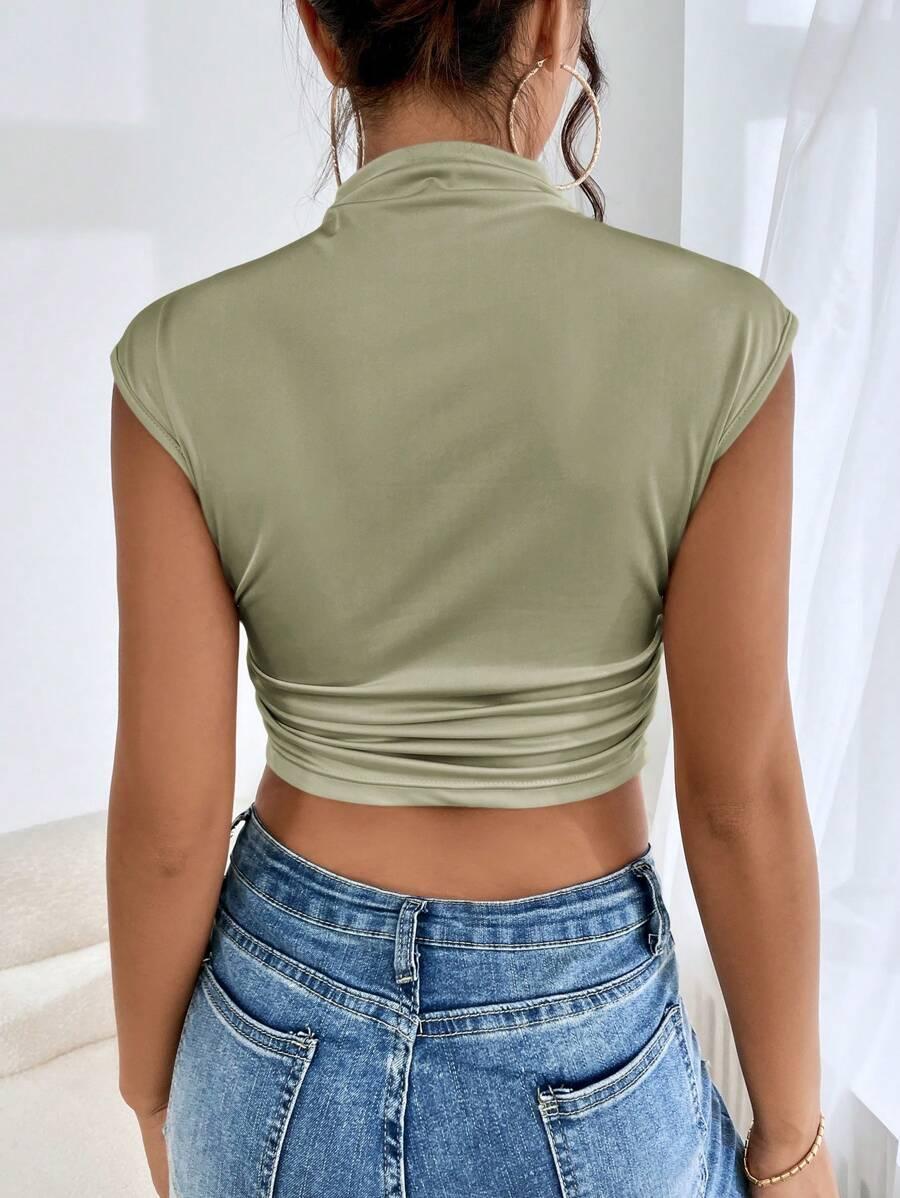 ZIELONY CROP TOP PÓŁGOLF