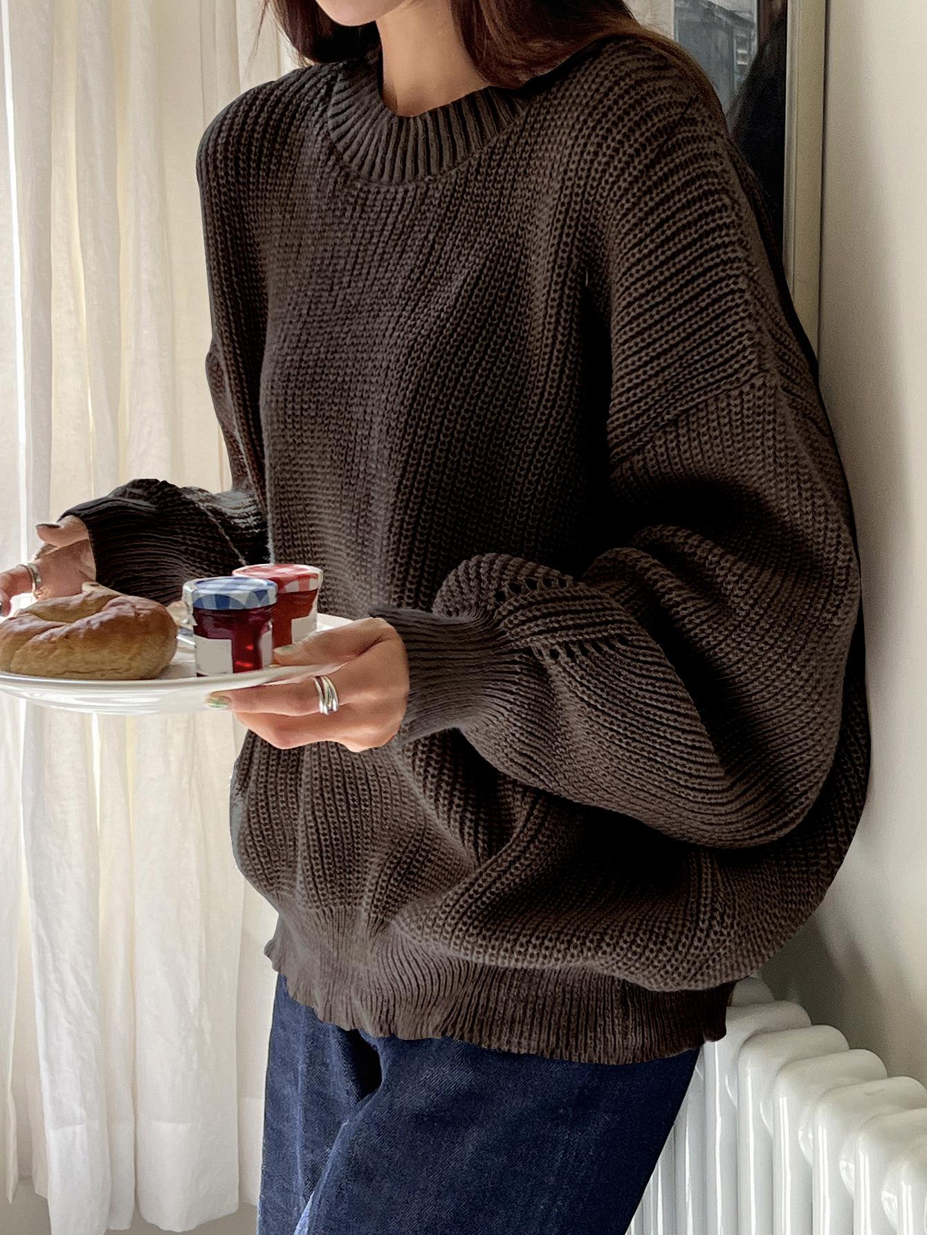 BRĄZOWY SWETER CASUAL