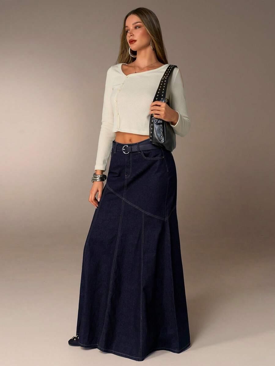 maxi spódnica jeans