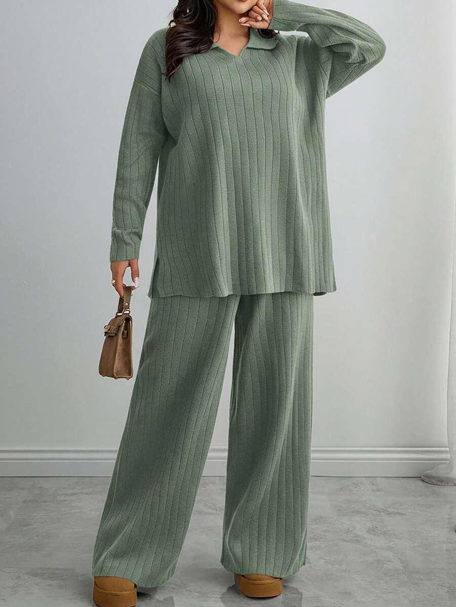 SWETER SPODNIE KOMPLET
