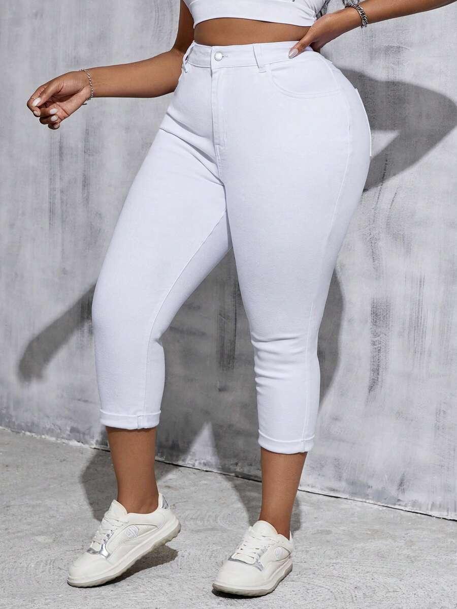 BIAŁE SPODNIE JEANS RURKI