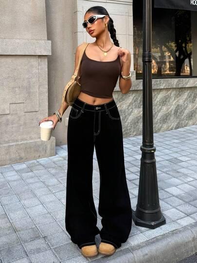 czarne spodnie jeans