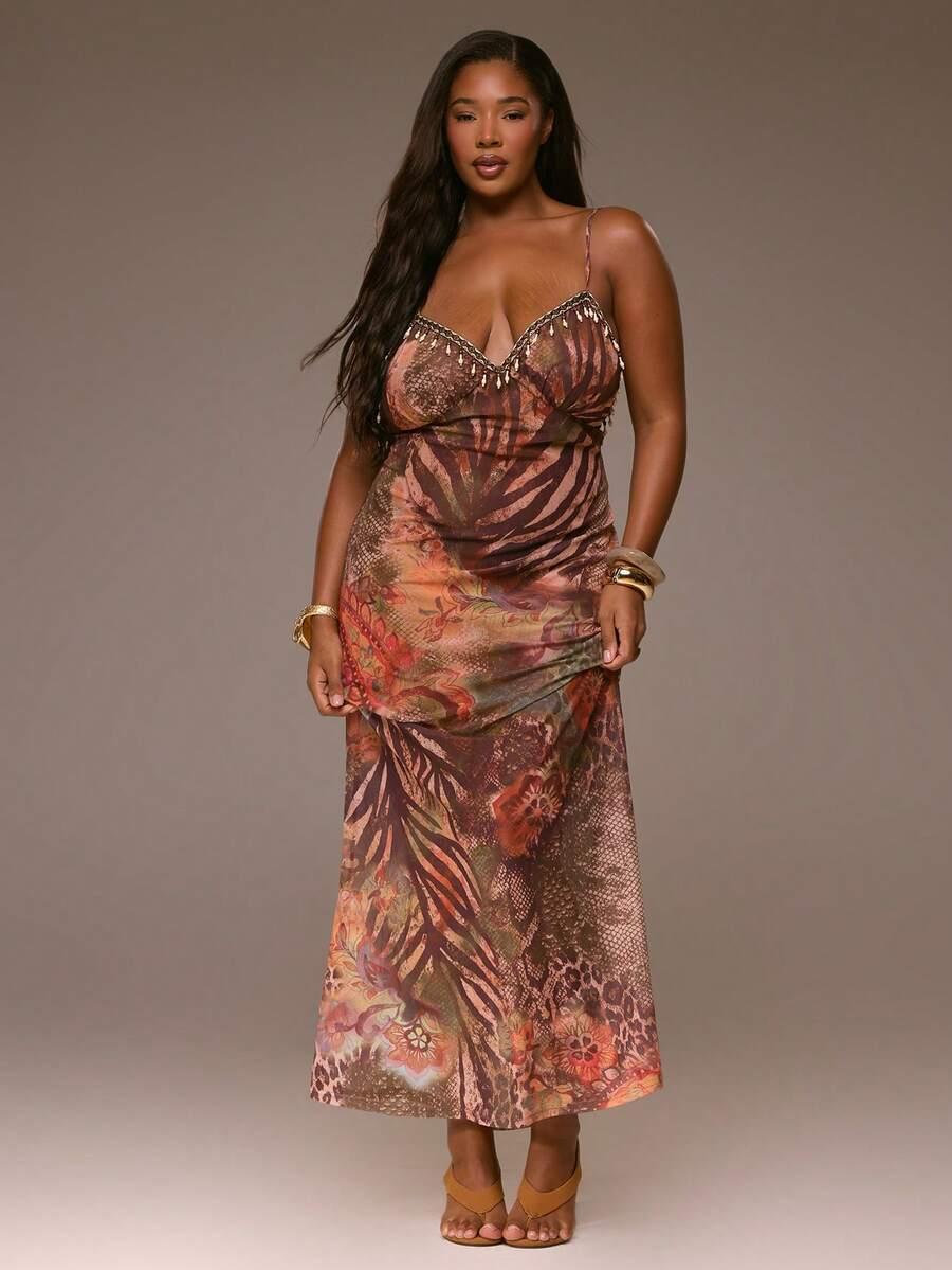 kolorowa maxi sukienka 