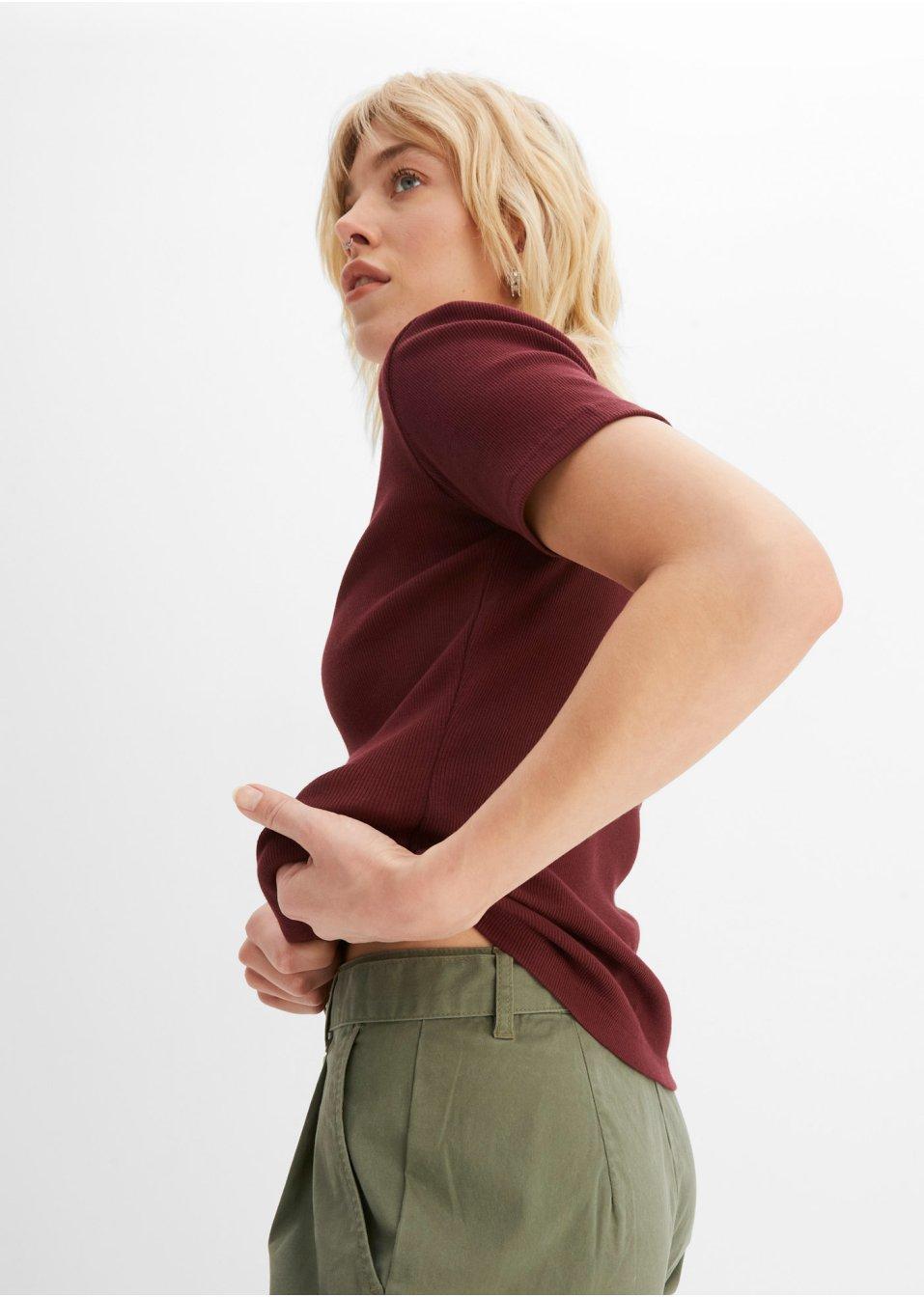 BORDOWY T-SHIRT V-NECK 