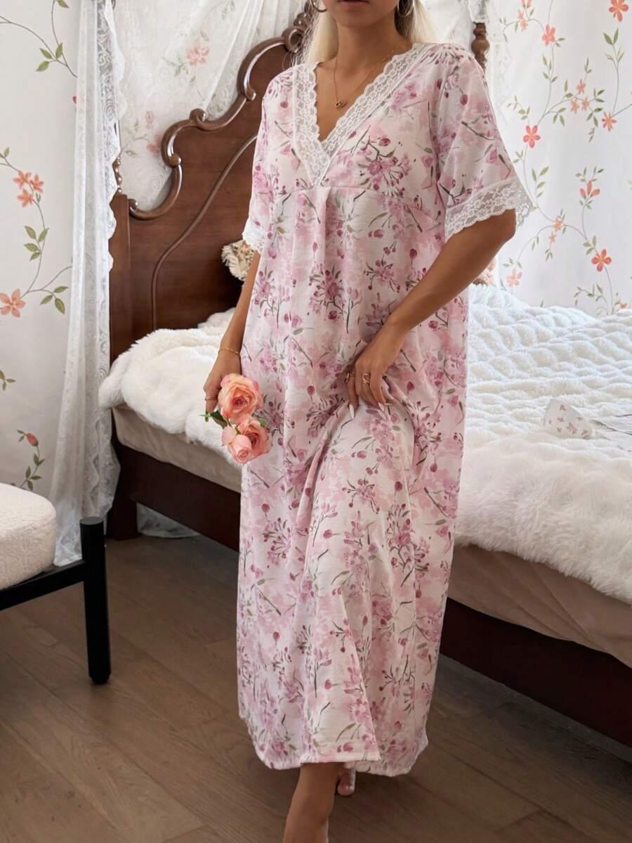 KOSZULA NOCNA Z KRÓTKIM RĘKAWEM