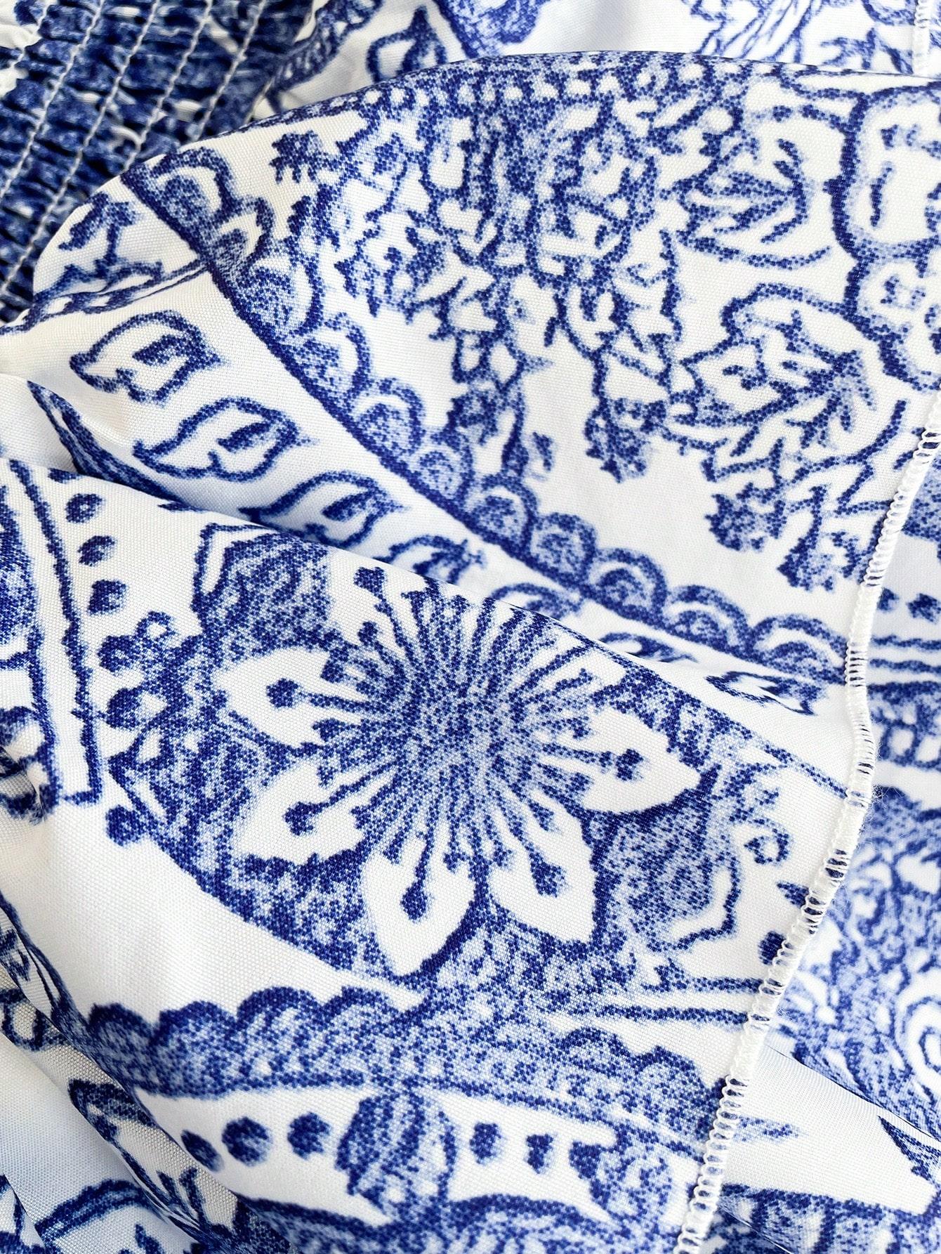 KOMBINEZON ODKRYTE RAMIONA PRINT
