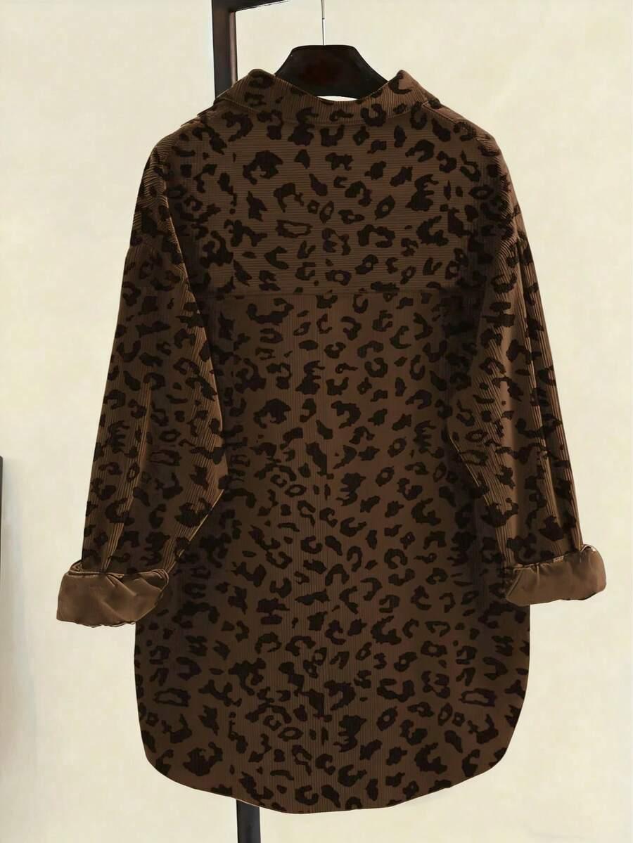 brązowa koszula animal print