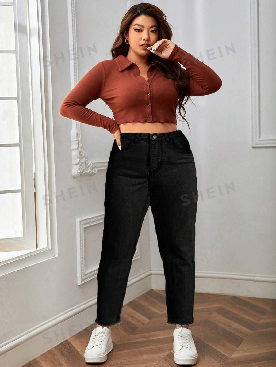 czarne proste spodnie jeans