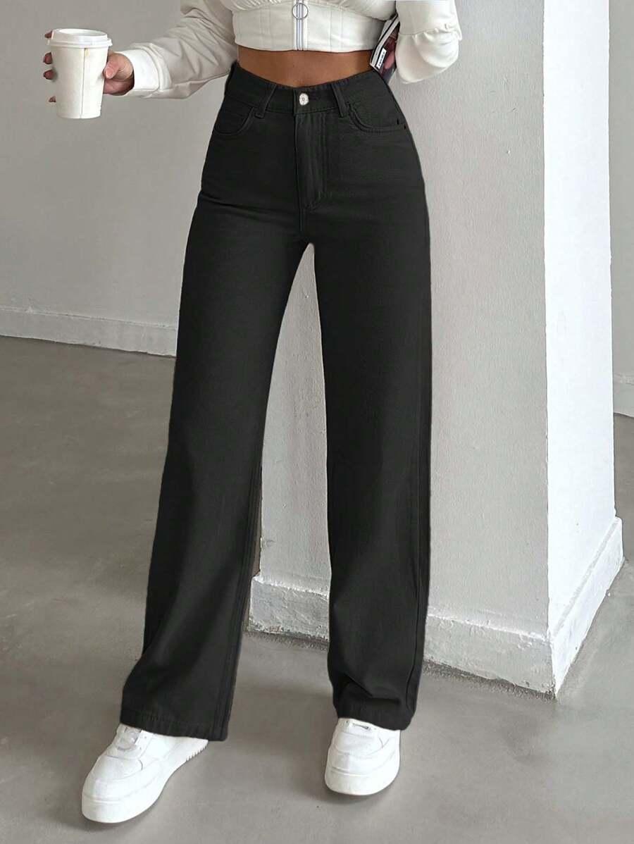 CZARNE SPODNIE JEANS