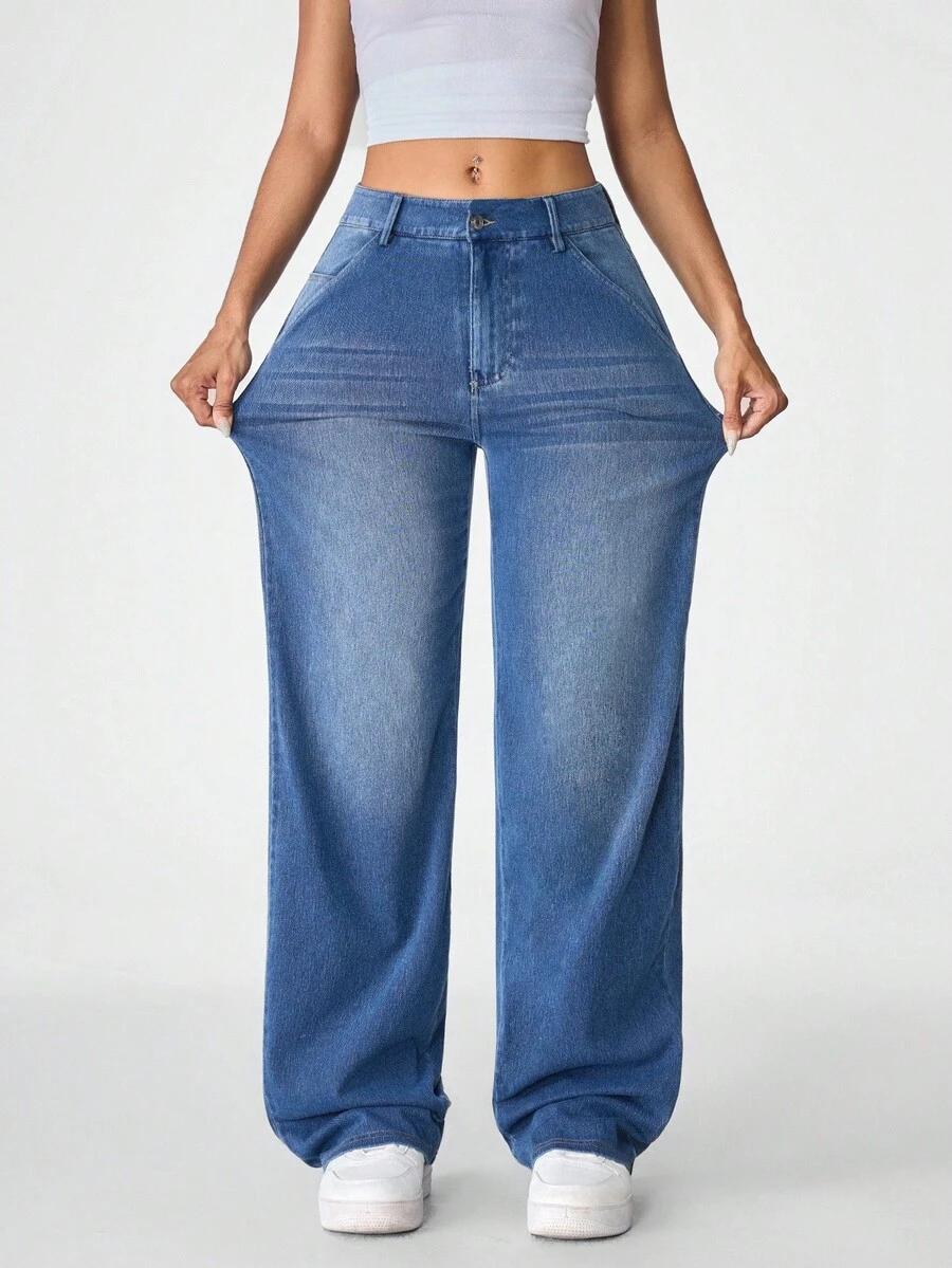 niebieskie spodnie jeans