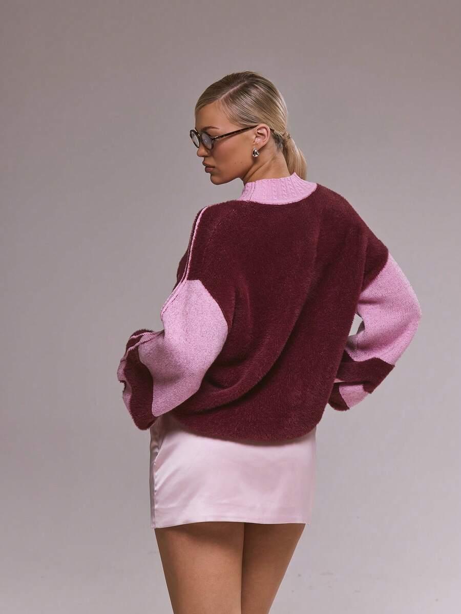 SWETER NAPIS OKRĄGŁY DEKOLT