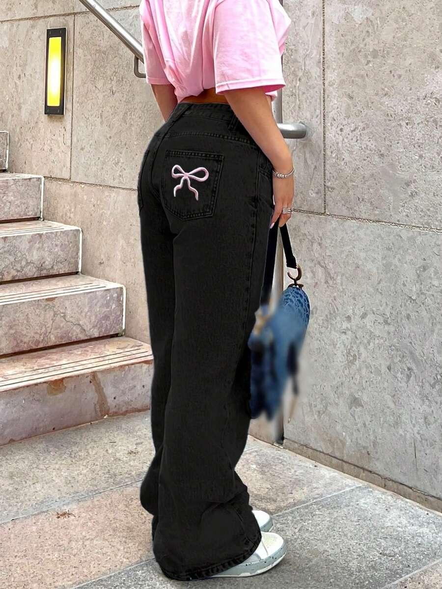 CZARNE SPODNIE JEANS
