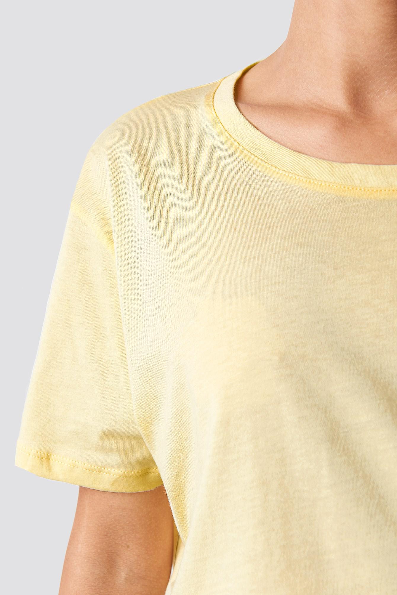klasyczny gładki żółty t-shirt