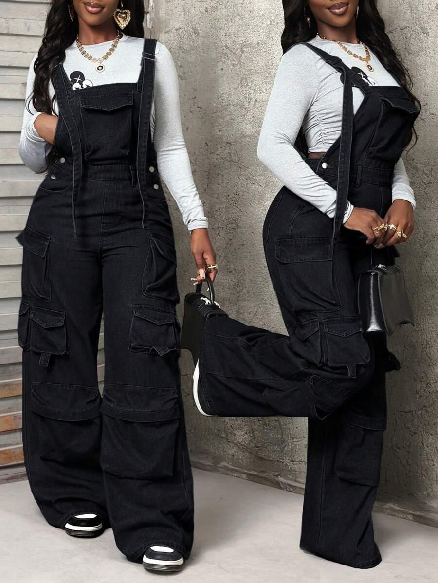 CZARNY KOMBINEZON jeans