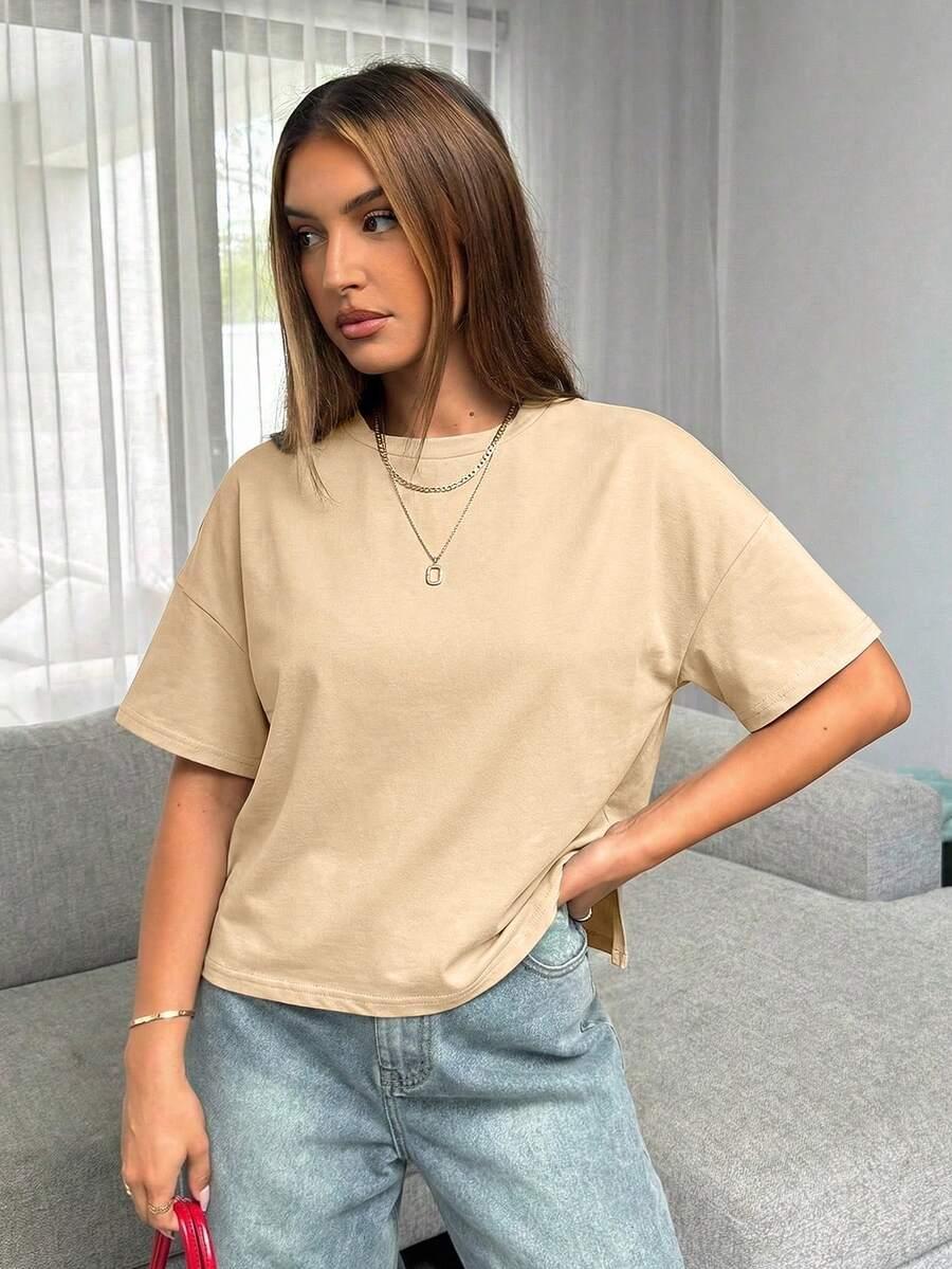 beżowy t-shirt basic