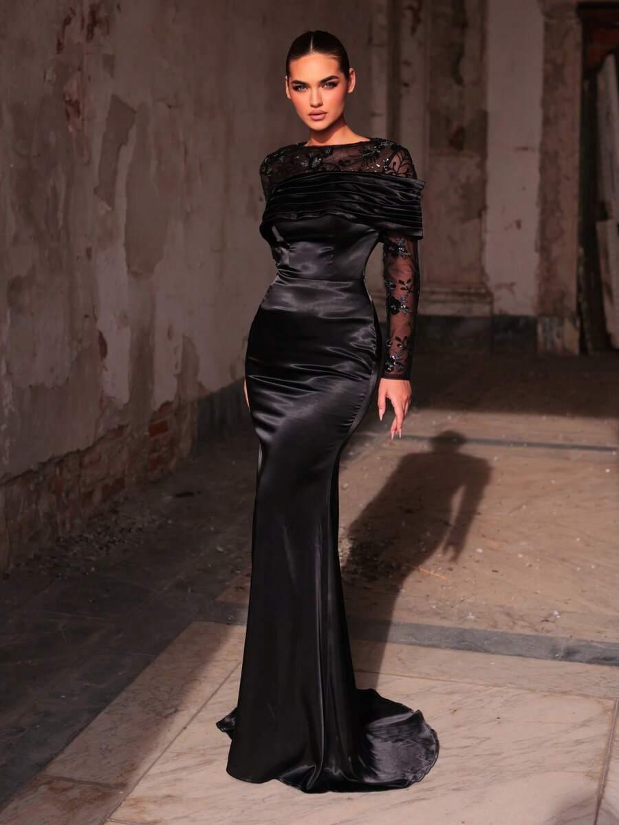 czarna maxi sukienka
