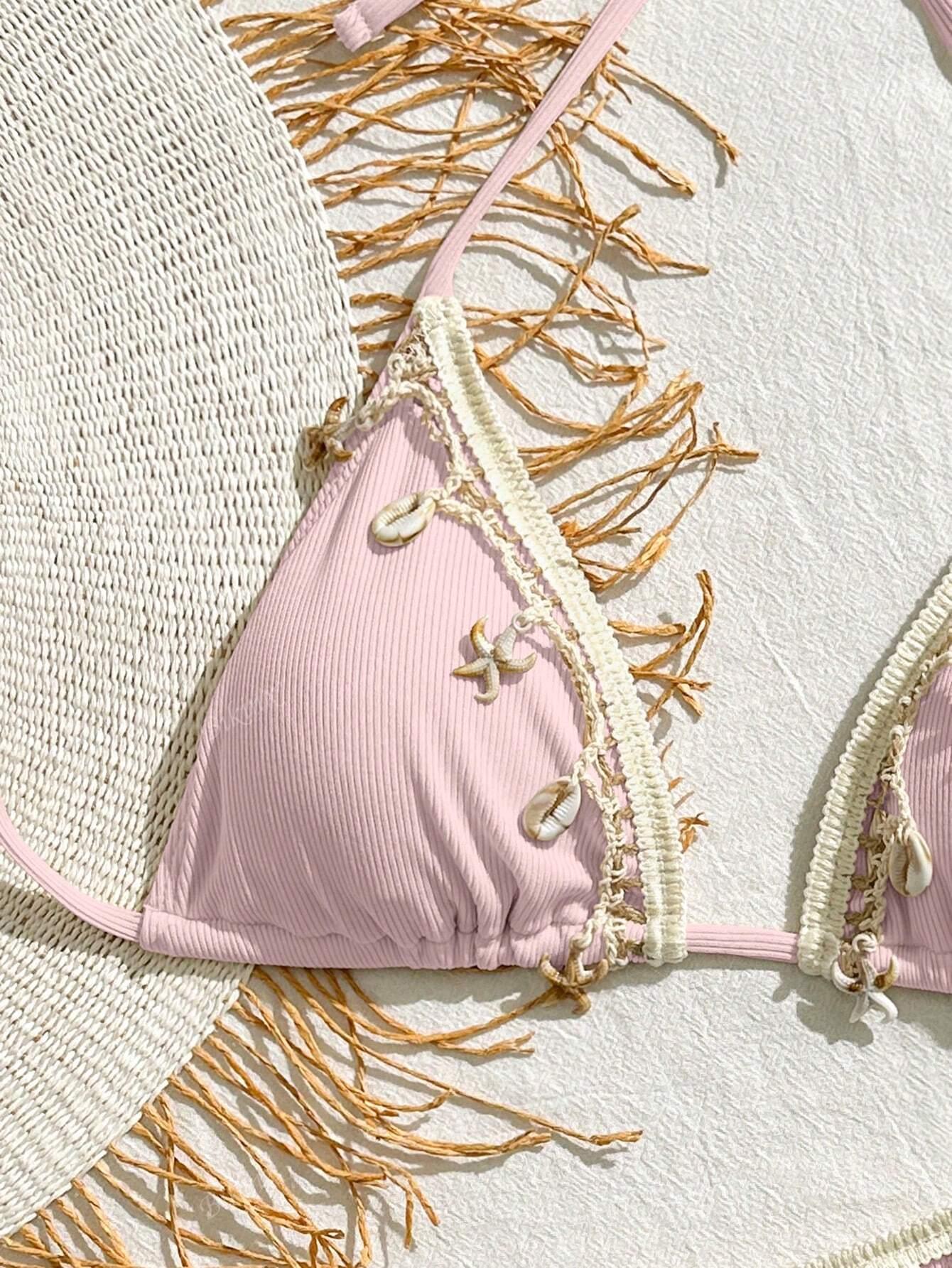 RÓŻOWA GÓRA OD BIKINI WIĄZANIE