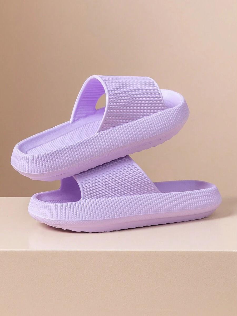 fioletowe klapki casual