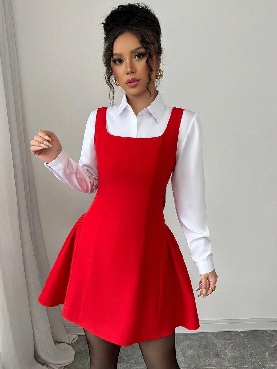czerwona mini sukienka odkryte plecy