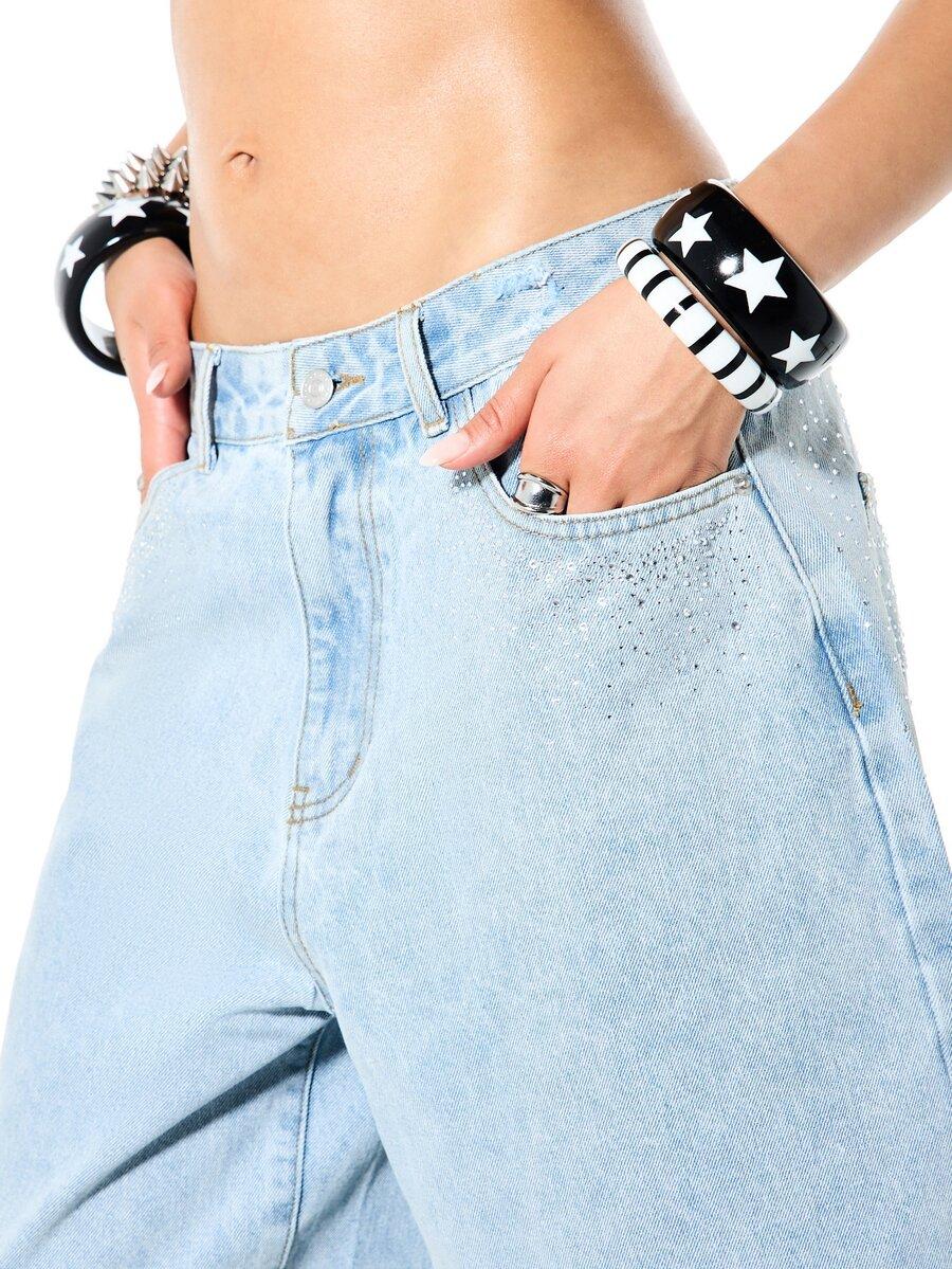 niebieskie SPODENKI JEANS