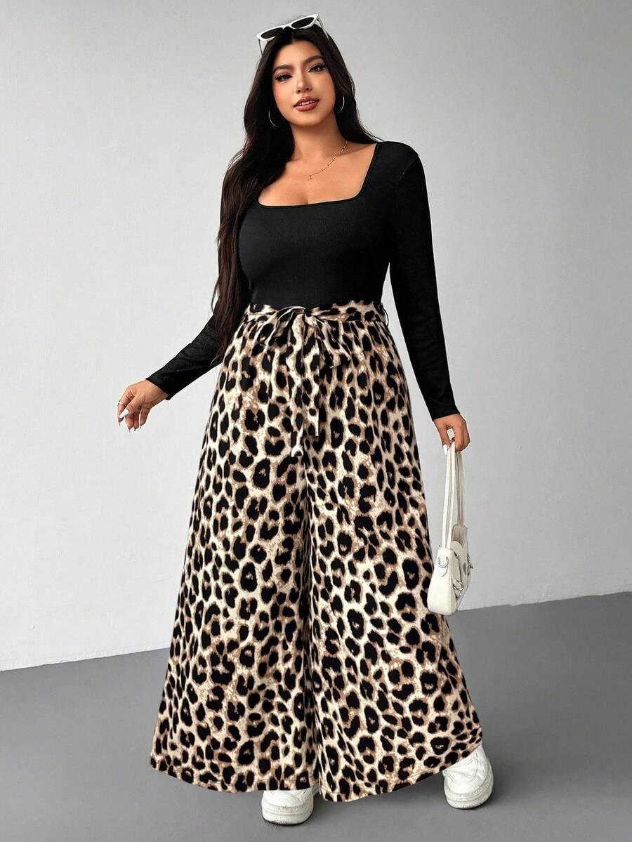 kombinezon długi rękaw animal print