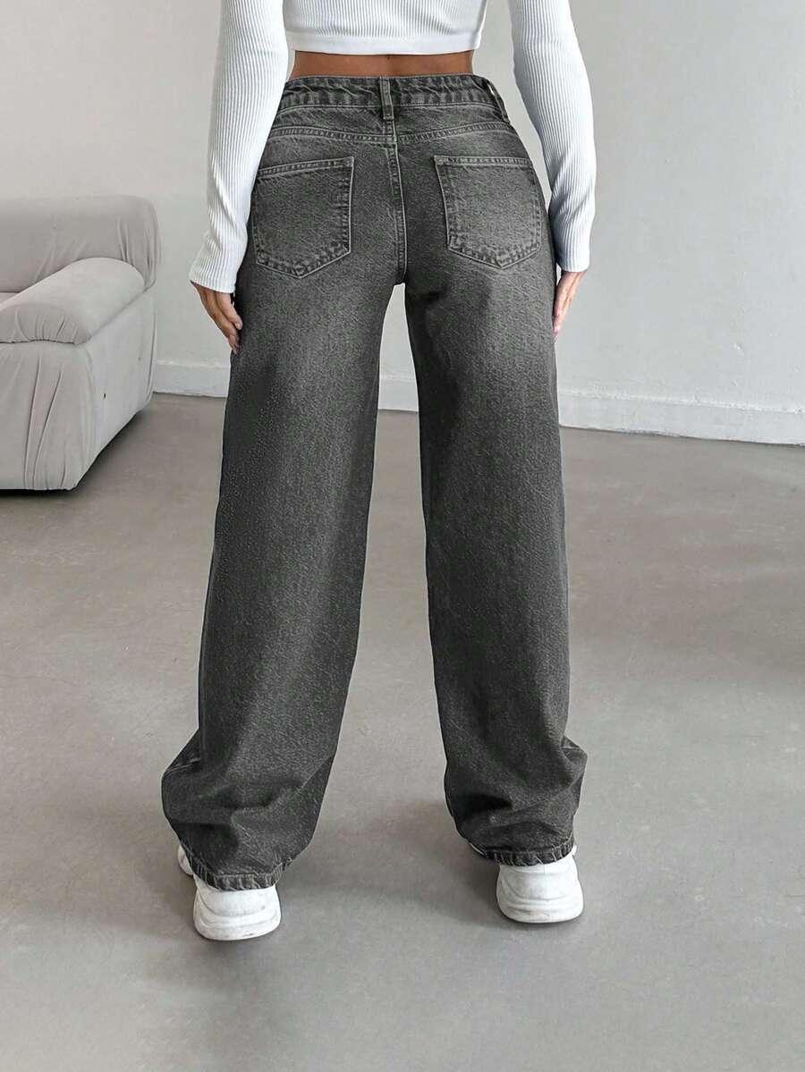 SZARE SPODNIE JEANS 