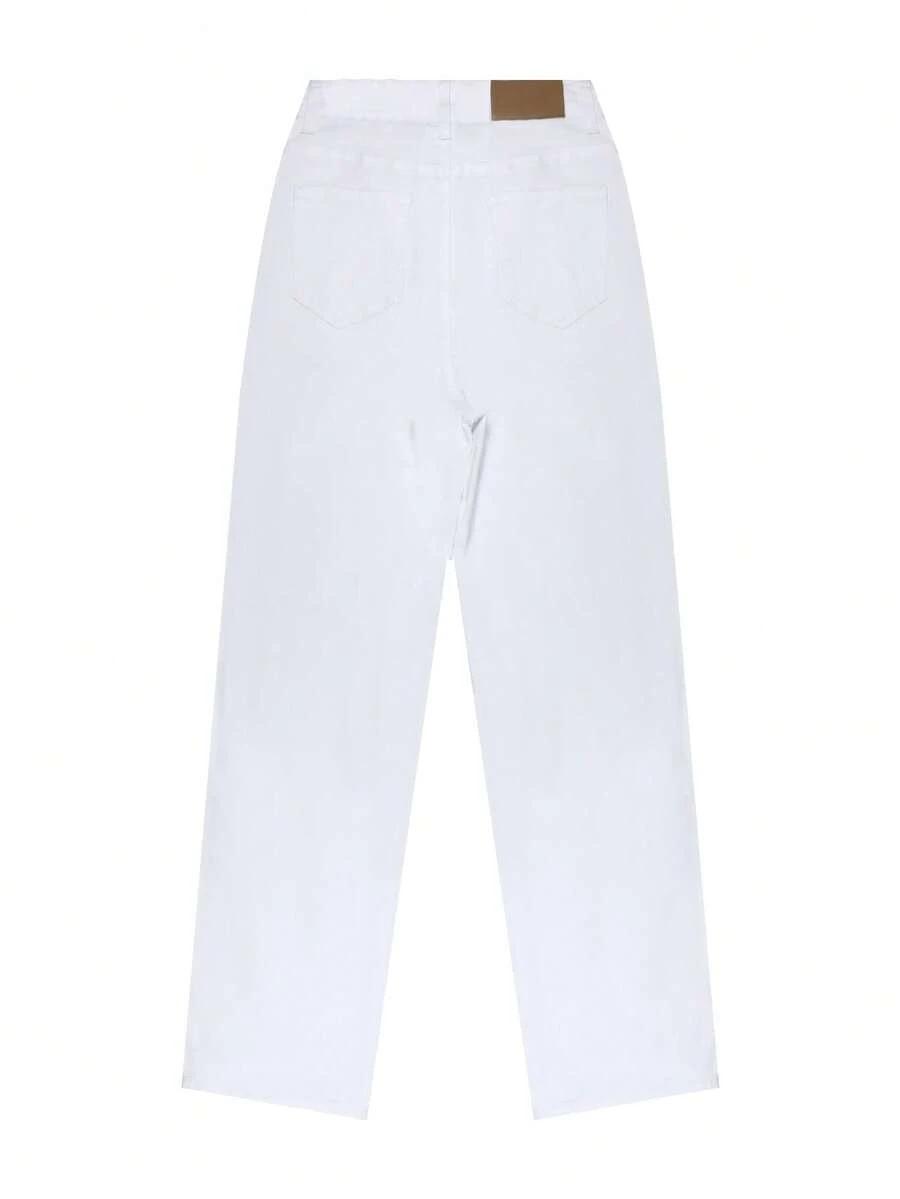 BIAŁE SPODNIE JEANS
