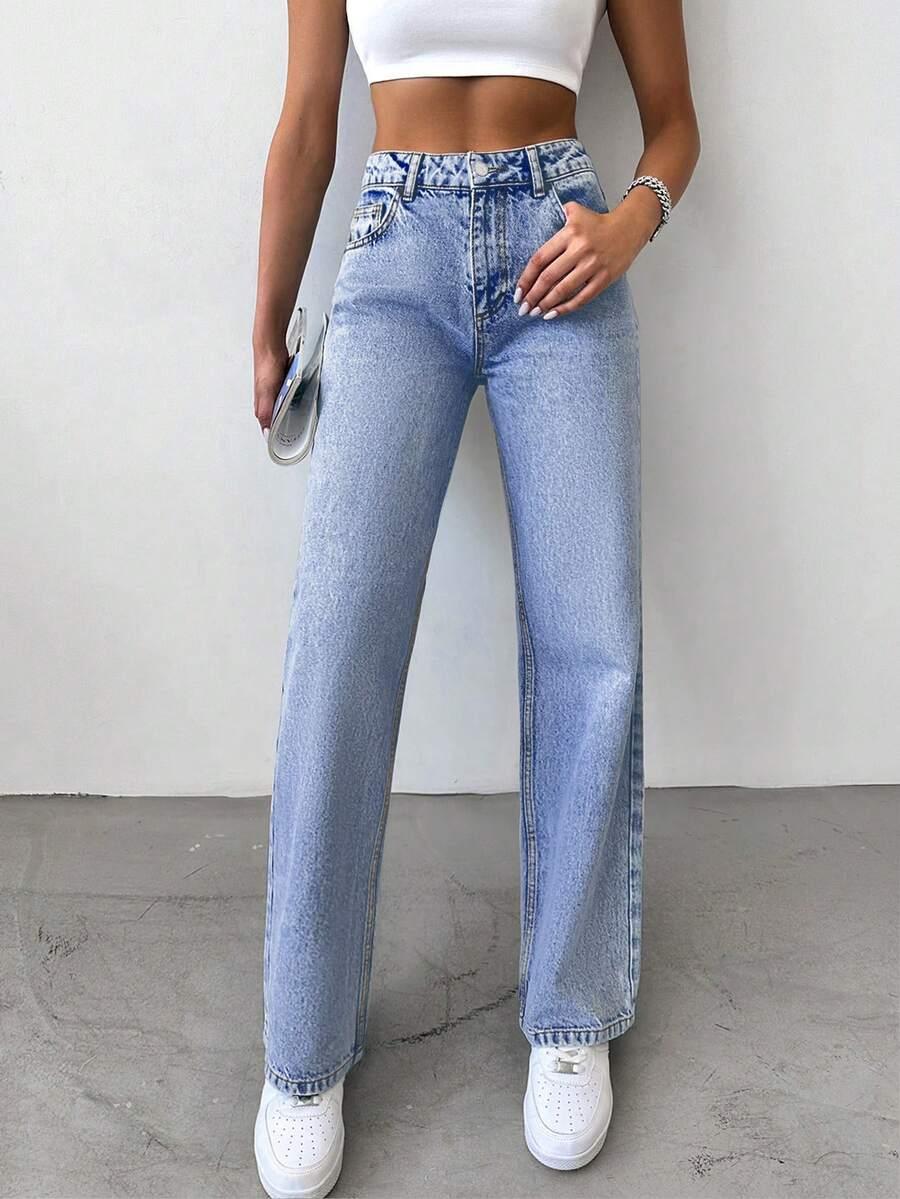NIEBIESKIE SPODNIE JEANS WYSOKI STAN 