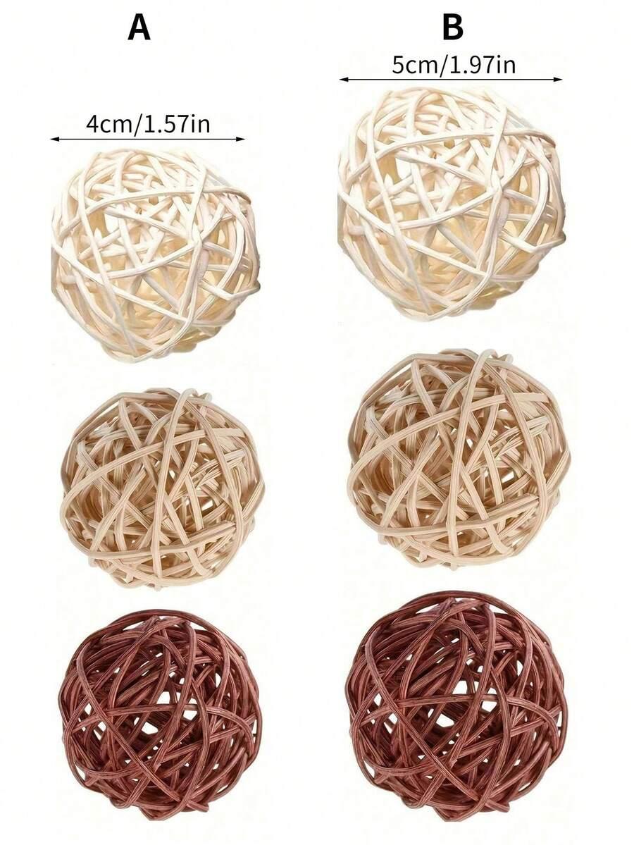 Dekoracyjne Kule Rattanowe 3-pack