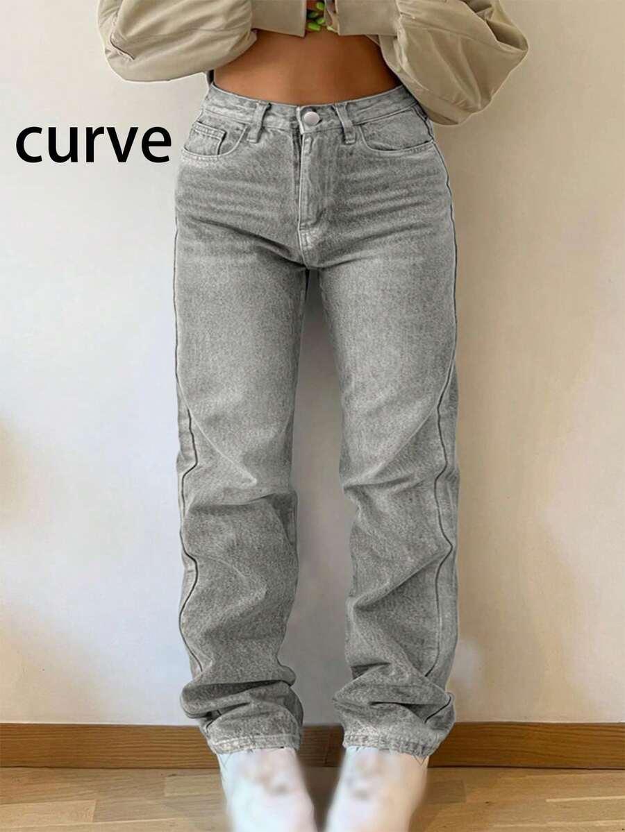 SZARE SPODNIE JEANS 
