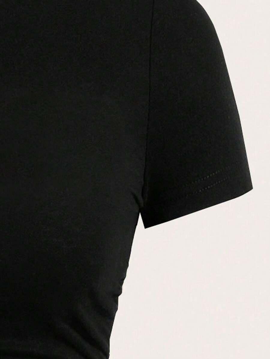 czarny t-shirt nadruk serce