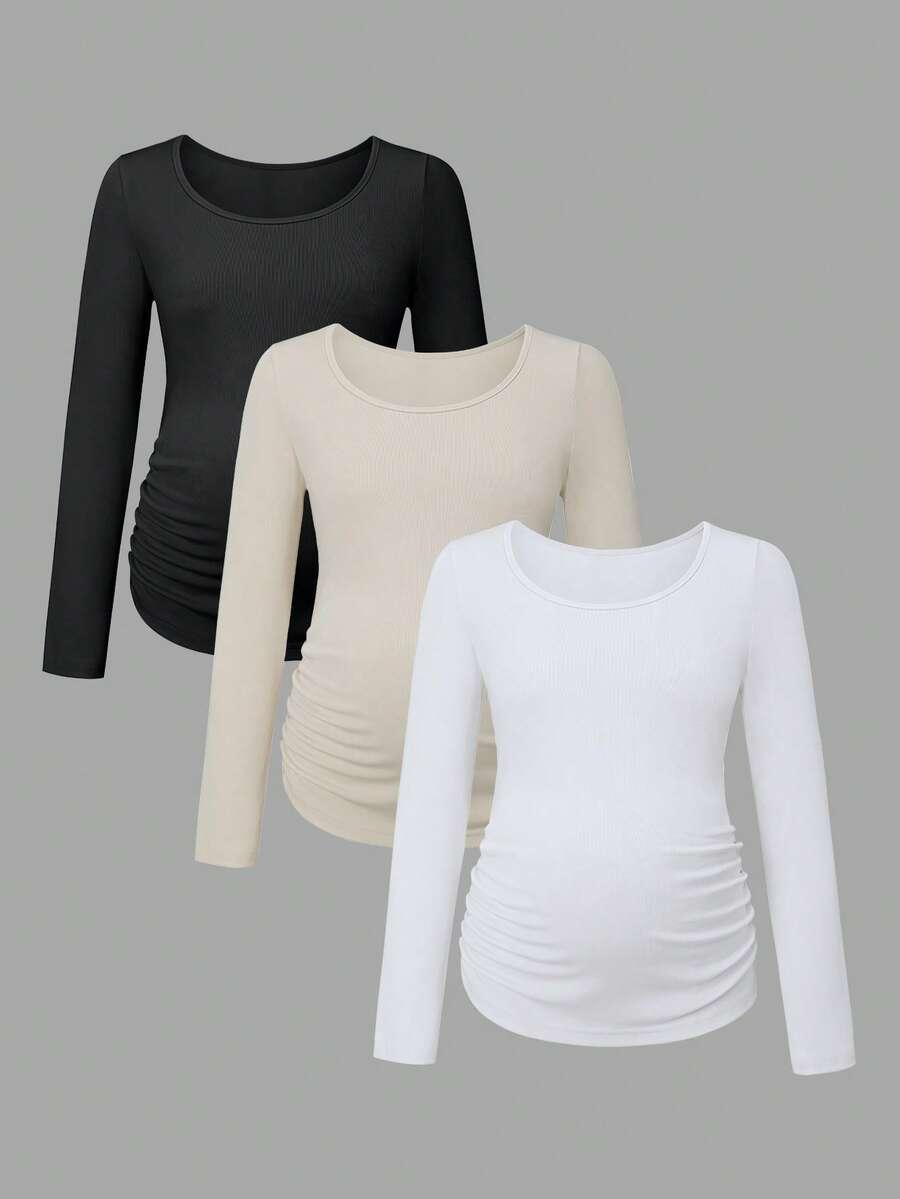 BLUZKA CIĄŻOWA DŁUGI RĘKAW 3-PACK