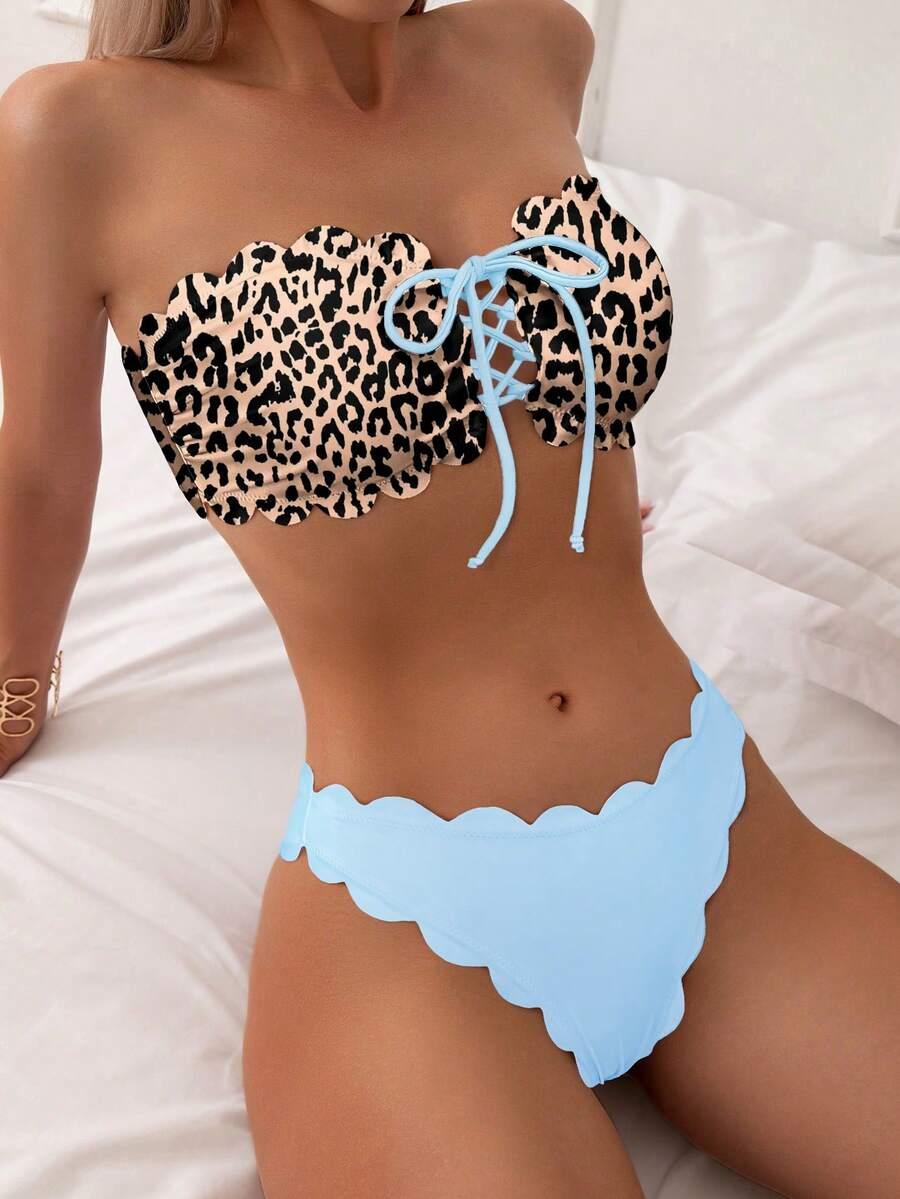 DWUCZĘŚCIOWY STRÓJ KĄPIELOWY ANIMAL PRINT