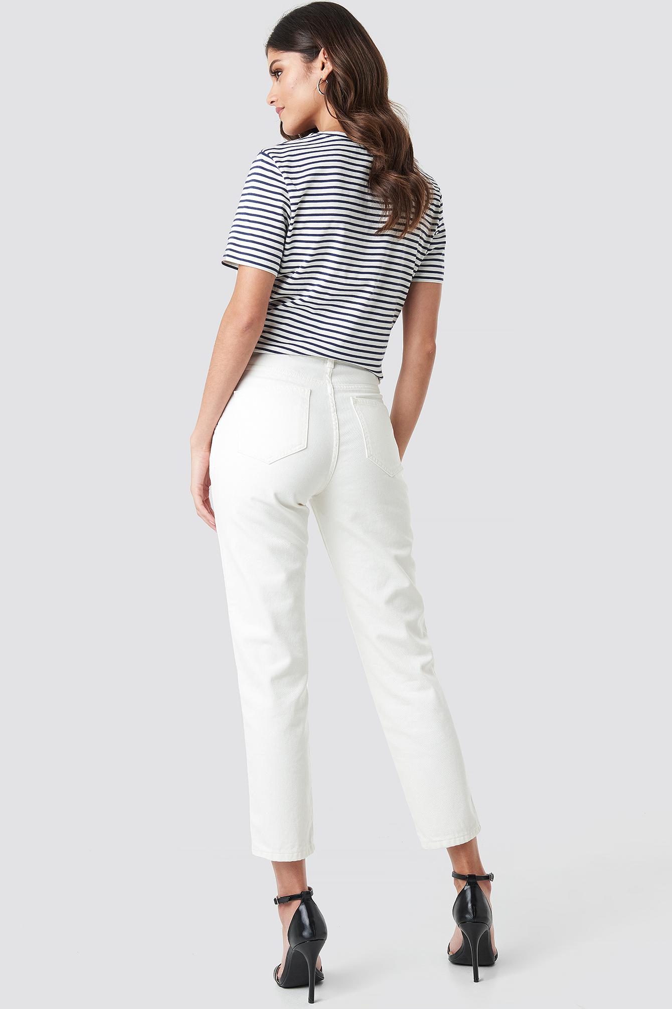 białe spodnie jeans 7/8