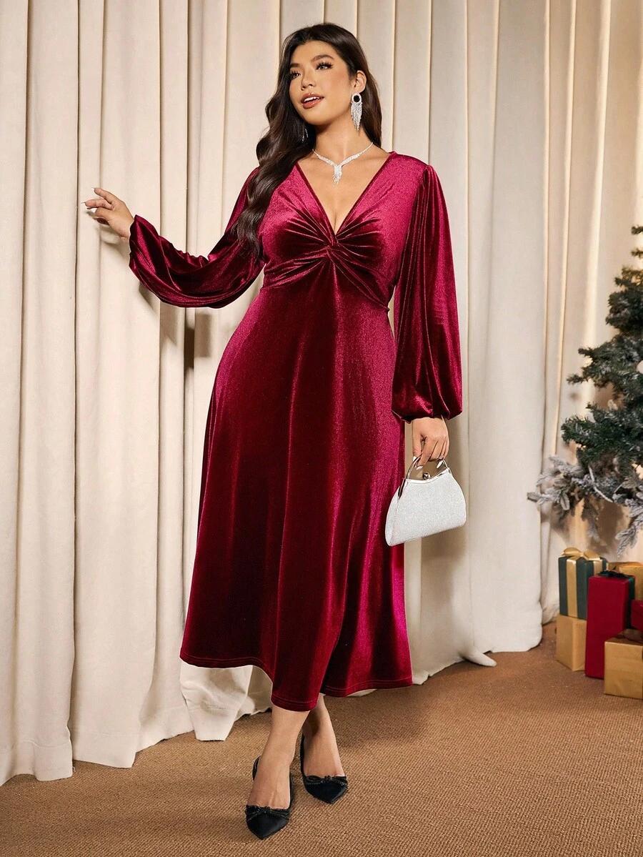 Burgundowa maxi sukienka 