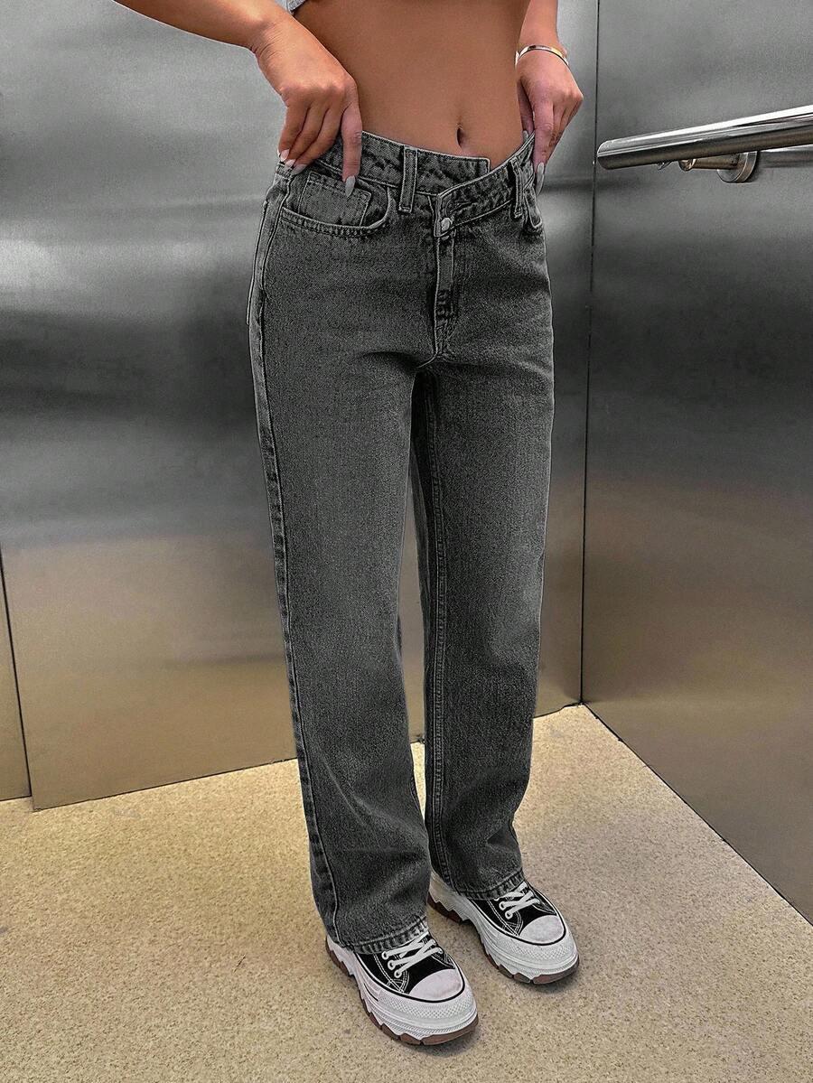 SZARE SPODNIE JEANS 