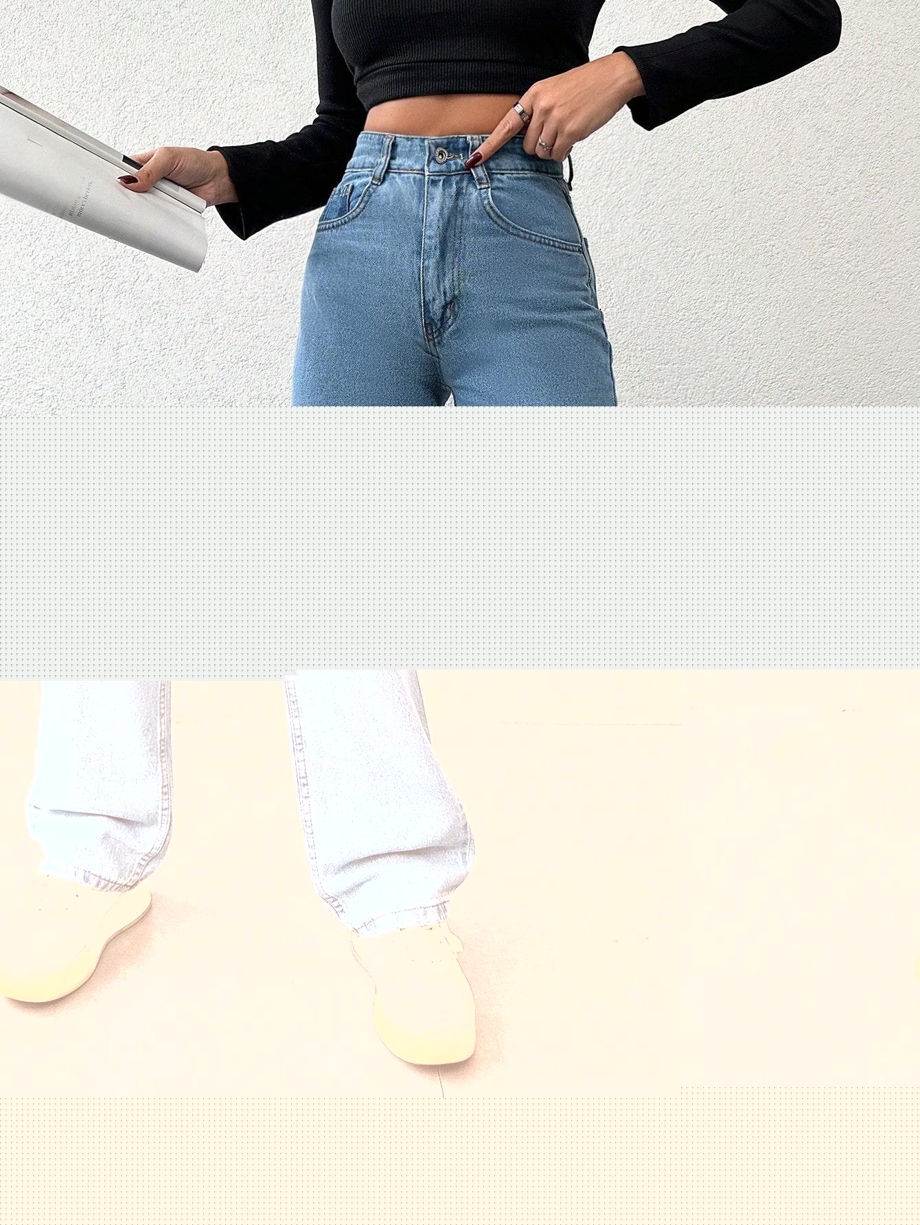 niebieskie jeansy casual