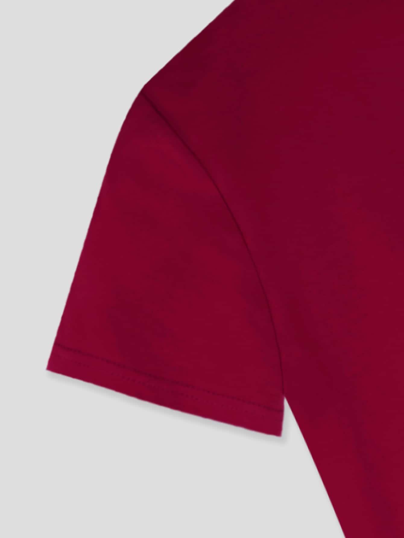 czerwony t-shirt nadruk kaktus