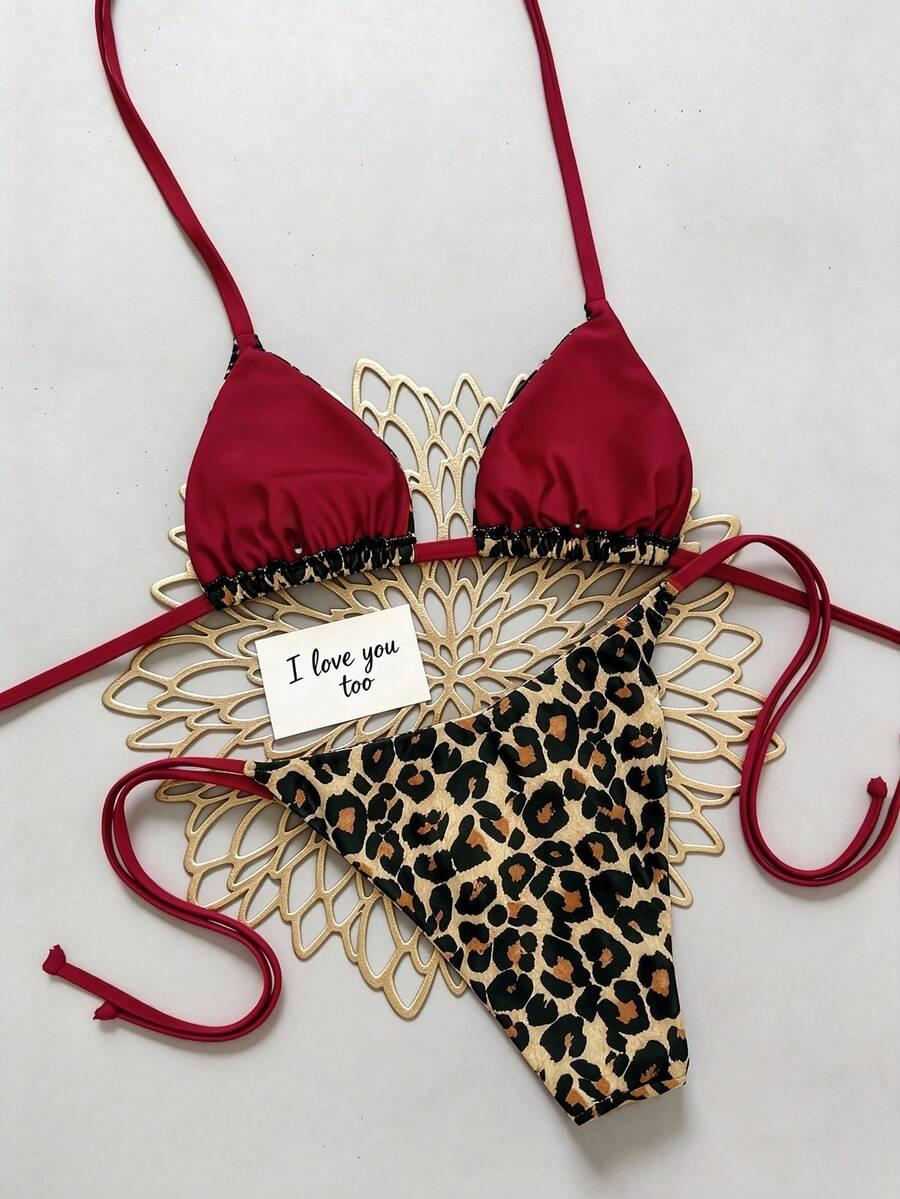 dwuczęściowy strój kąpielowy animal print 
