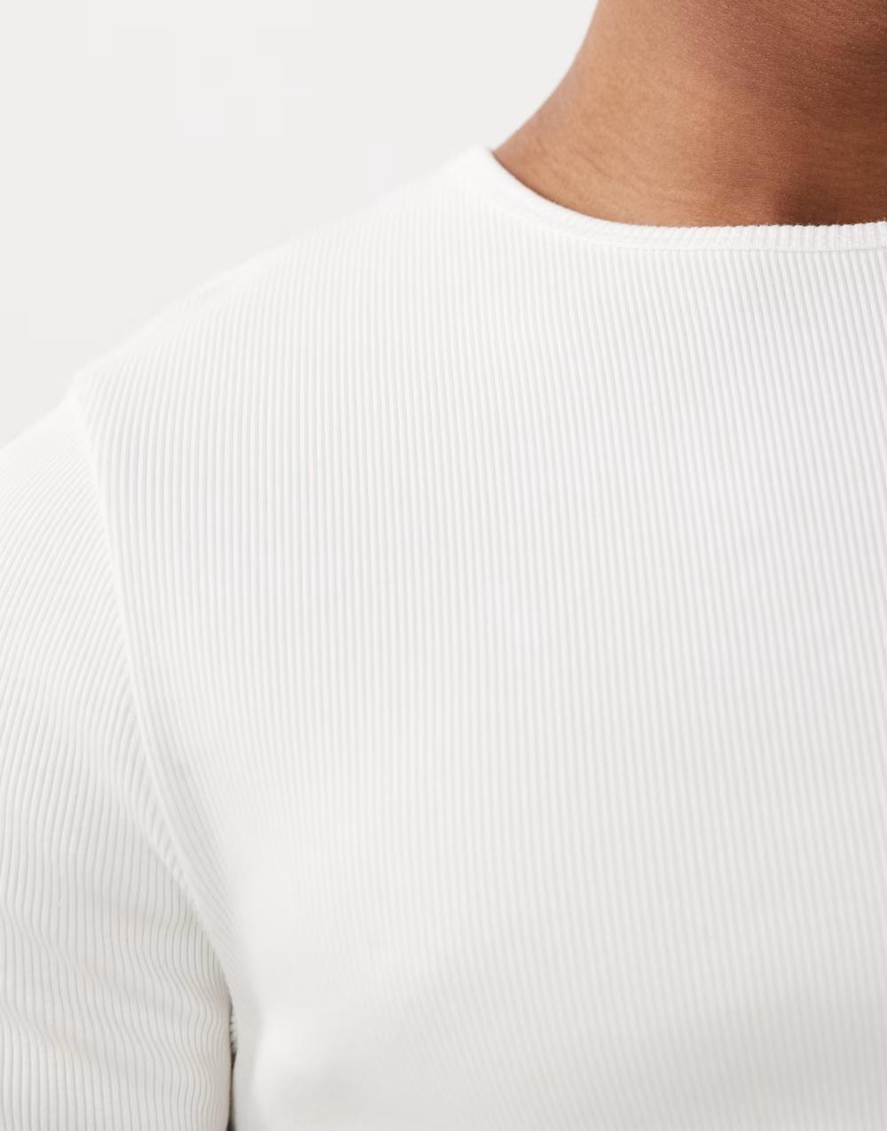 BIAŁY T-SHIRT OKRĄGŁY DEKOLT