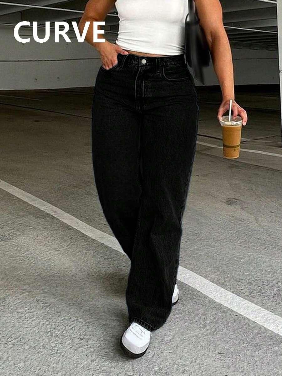 CZARNE SPODNIE JEANS
