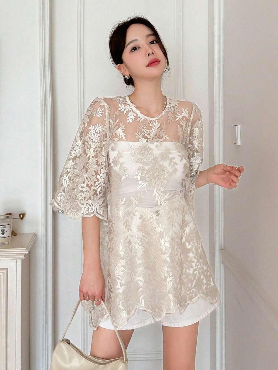 BLUZKA OVERSIZE KRÓTKI RĘKAW