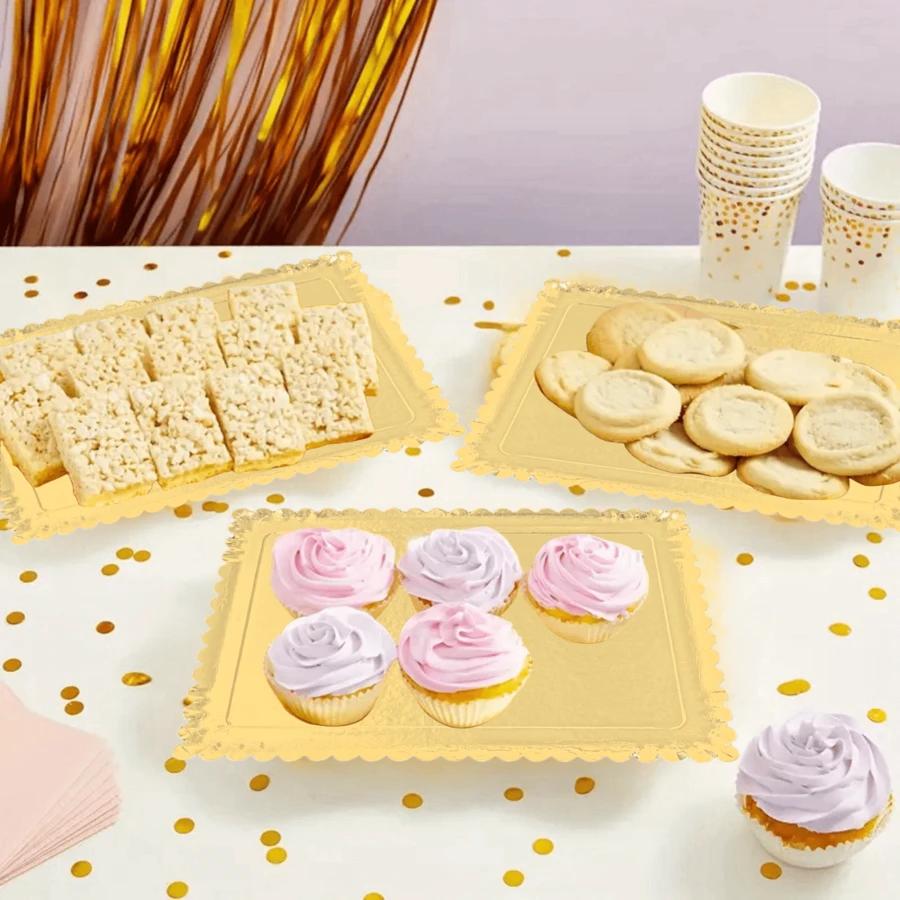 złota taca na tort 10-pack