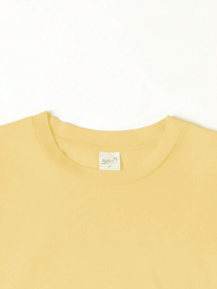żółty t-shirt nadruk