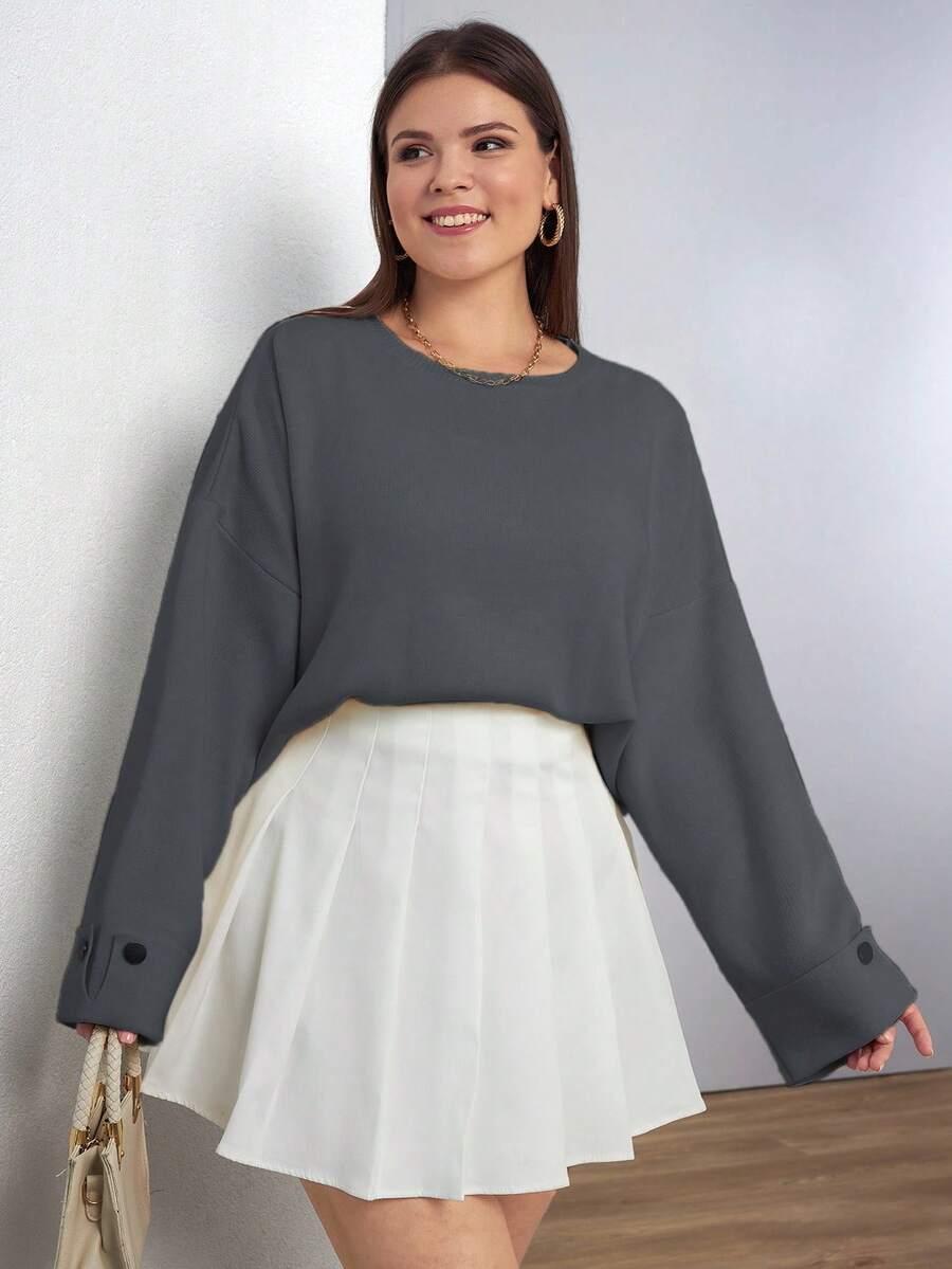 LUŹNY SWETER Z SZEROKIM RĘKAWEM