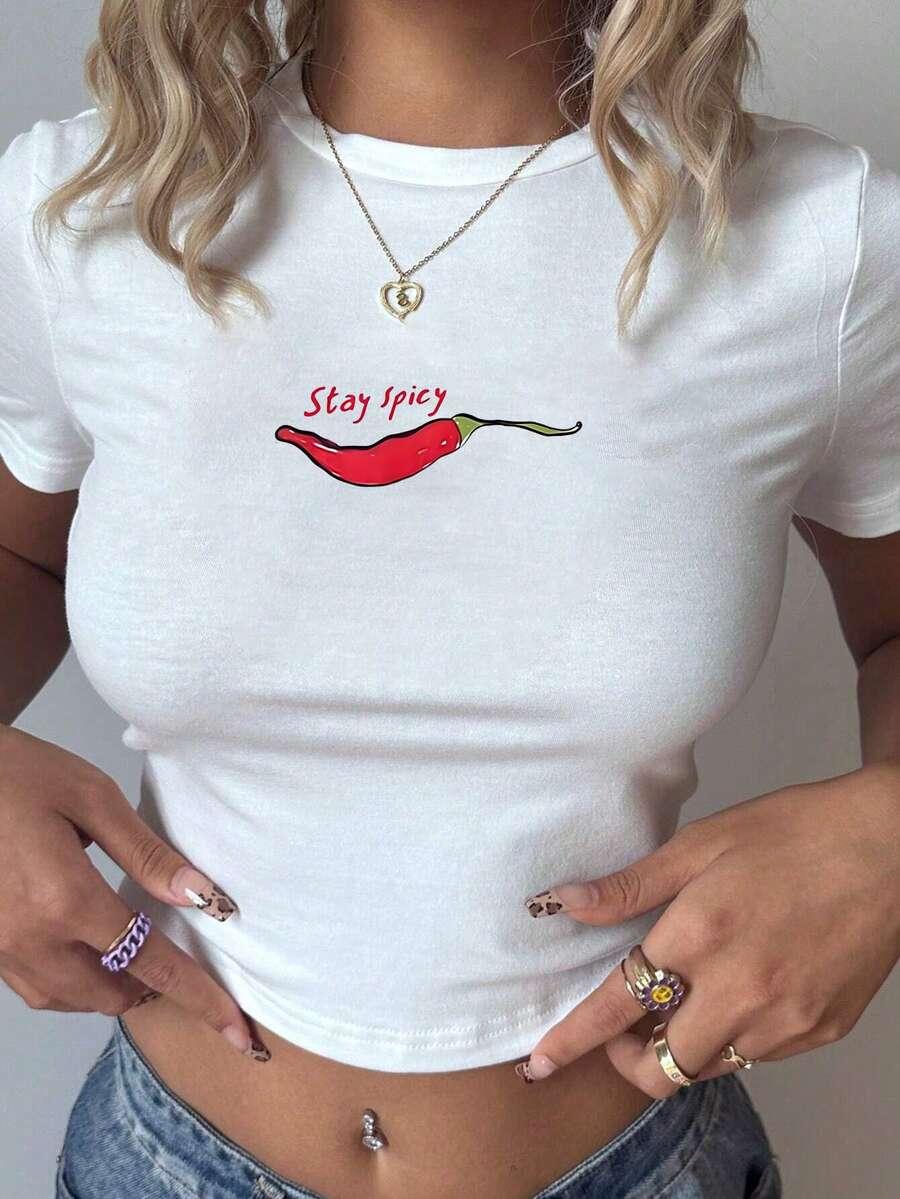 biały top print