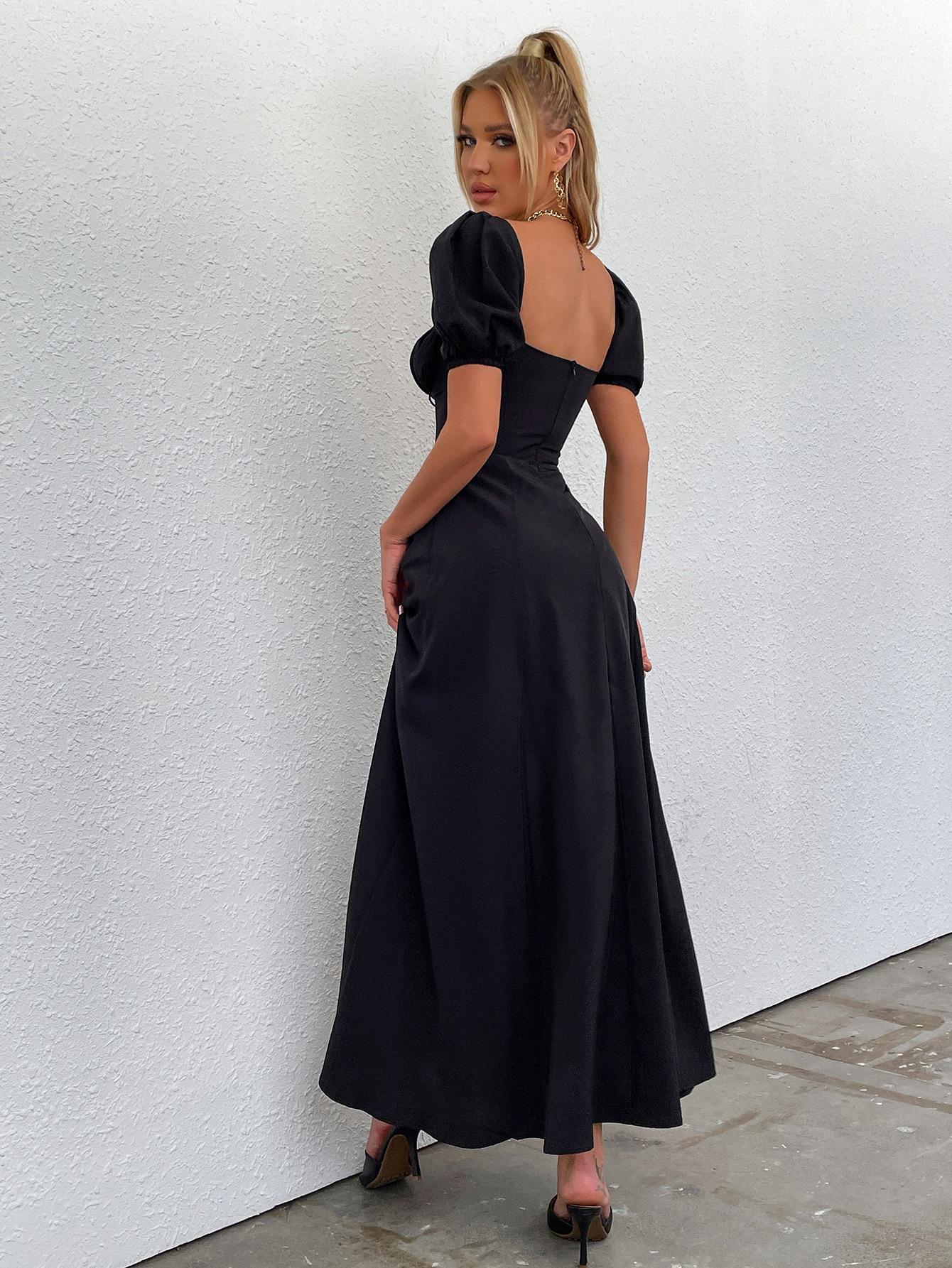 CZARNA MAXI SUKIENKA