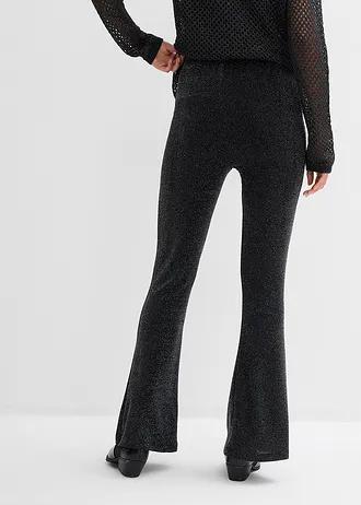 ROZKLOSZOWANE LEGGINSY Z POŁYSKUJĄCEGO MATERIAŁU