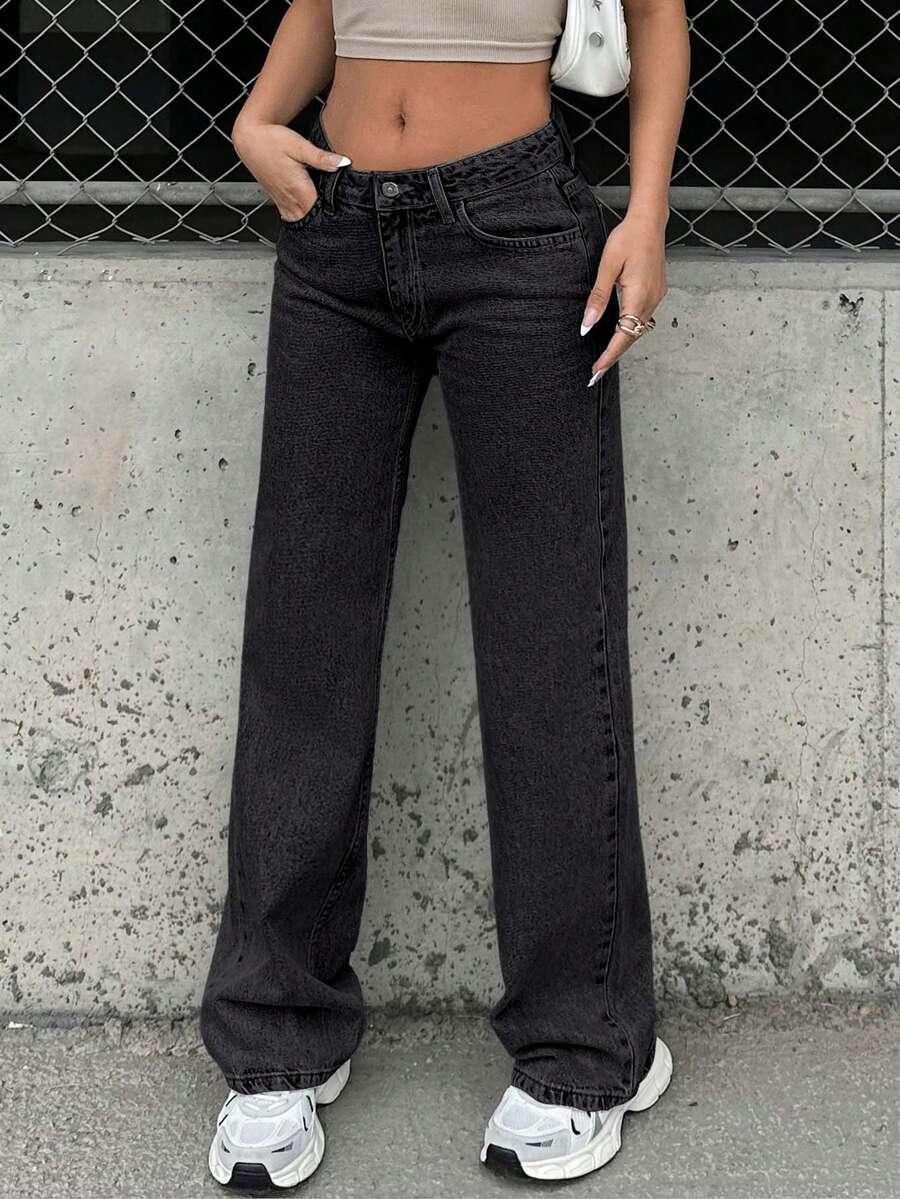 CZARNE SPODNIE JEANS