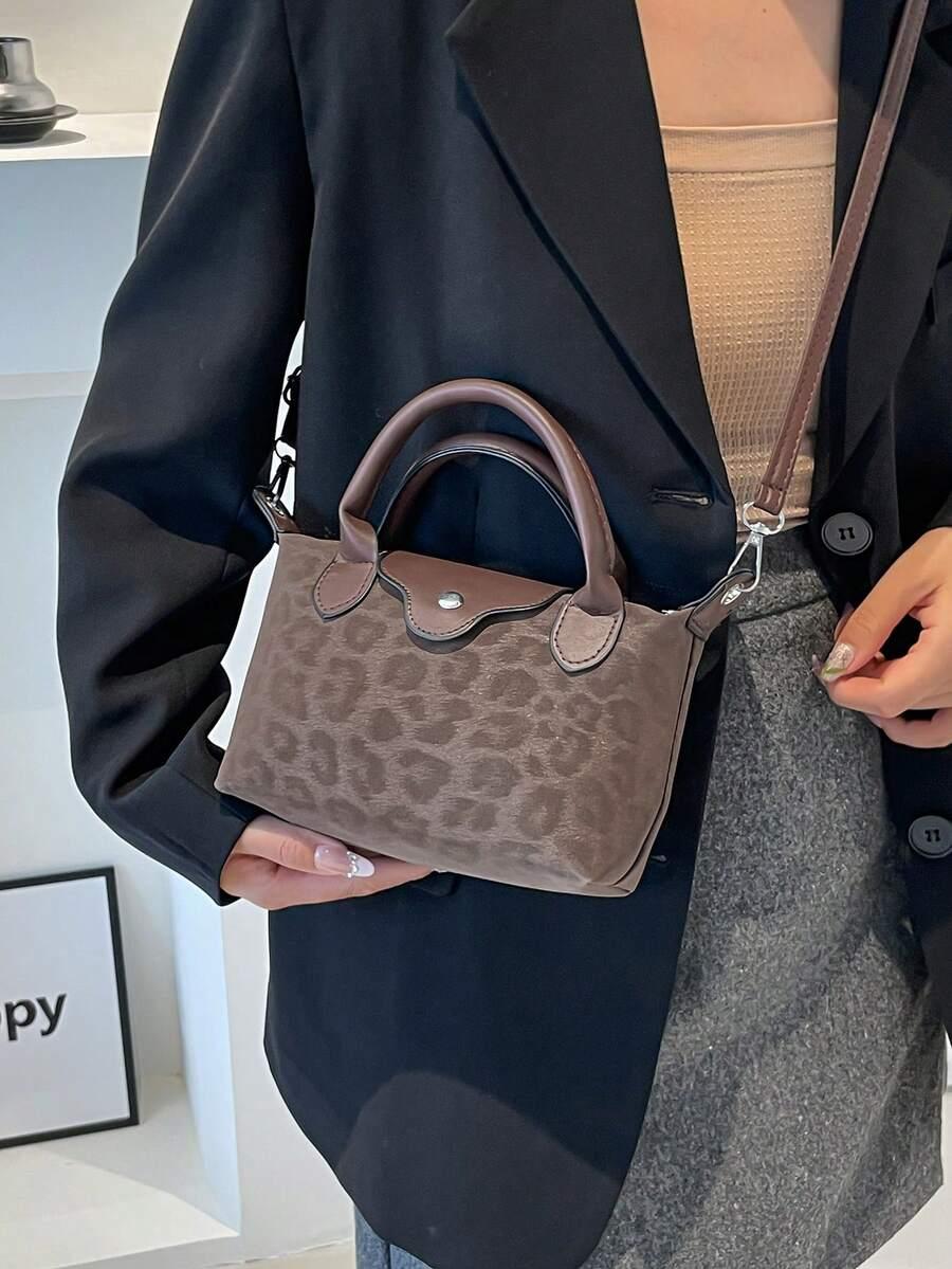 brązowa torebka animal print